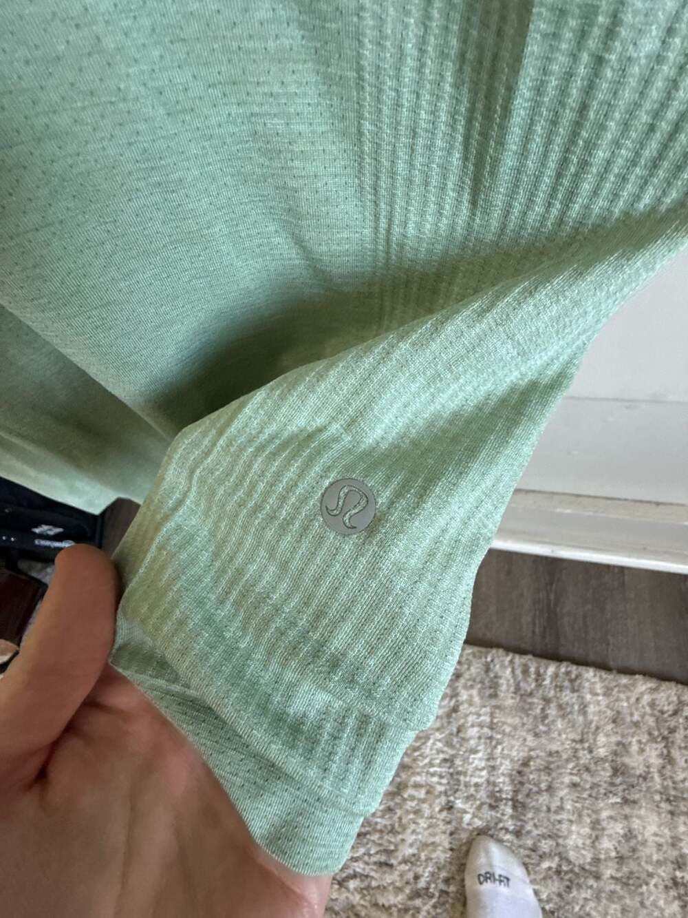 Lululemon Green Short Sleeve Athletic Shirt with Movement is Medicine Text